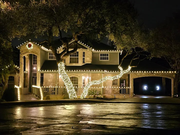 Christmas lights installation