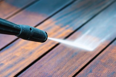 Deck cleaning staining